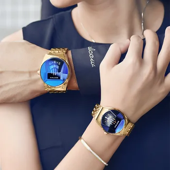 Новые парные часы для мужчин и женщин, модные индивидуальные синие женские часы, дизайн спортивного автомобиля, Водонепроницаемые кварцевые студенческие часы