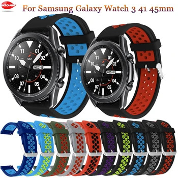 Новый 20мм 22мм Силиконовый Ремешок для Samsung Galaxy Watch Active 2 Watch 3 45мм 42мм Gear S3 Ремешок Для Часов Браслет Ремешок для Amazfit bip