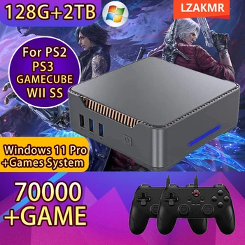 Новый GK3V N5105 Ретро Коробка для Видеоигр Мини ПК Встроенный в 70000 + Поддержка Игр Для PS2 PS3 WII SS 80 + Эмулятор 2 ТБ игровой Системы 128 Г SSD