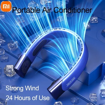 Новый подвесной вентилятор Xiaomi 4000 мАч, портативный кондиционер Type-C USB, перезаряжаемый охладитель воздуха, 5-скоростной электрический вентилятор для занятий спортом