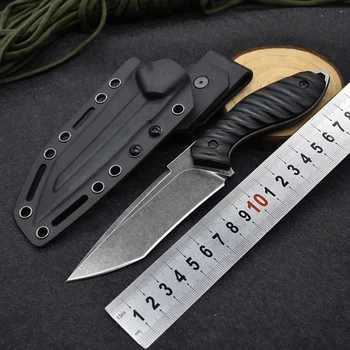 Ножи для выживания с фиксированным Лезвием Из Стали Высокой твердости VG10 С ножнами Прямой Нож G10 Ручка Открытый Охотничий Нож