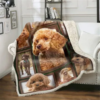 Одеяло для собак HXPoodle, 3D графическая фоторамка, двухслойное Одеяло, сохраняющее тепло, модные забавные плюшевые одеяла
