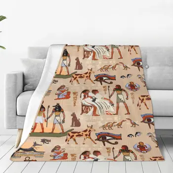 Одеяло из Древнего Египта, Бархатный Текстильный декор, Египетские иероглифы, Портативные Мягкие одеяла для постельного белья