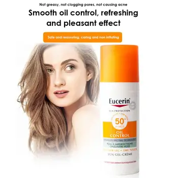 Оригинальный Eucerin Spf 50 + Солнцезащитный крем Для контроля масла, Водонепроницаемый Солнцезащитный крем Для лица, Чувствительная кожа, Защита от ультрафиолета, Водонепроницаемый Для жирной кожи