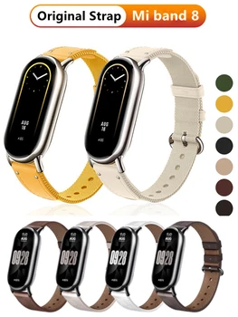Оригинальный Ремешок для часов Xiaomi Mi band 8 smart watch с NFC Сменный ремень Mi Band8 из кожи Корреа + нейлоновый браслет mi band 8 Ремешок