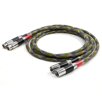 Пара фирменных кабелей QED, посеребренный аудиокабель Hifi Balance, провод с карбоновым разъемом XLR