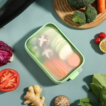 Пищевая Силиконовая Цепляющая коробка Эластичная Силиконовая Цепляющая пленка Коробка для хранения в холодильнике