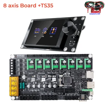 Плата управления MKS Monster8 V2 8-осевая материнская плата TS35 сенсорный экран 3D-принтера 32-битный контроллер МИНИ-LCD12864 дисплей для Voron