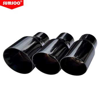 подлинный SUMSOO, 1 шт., покрытый sus304 наконечник выхлопной трубы для автомобильного глушителя, насадка для украшения трубы, модифицированный хром, черный