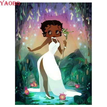 полная квадратная круглая алмазная картина Африканская девушка 5d вышивка крестиком алмазная вышивка мультяшная девушка алмазная мозаика наклейка на стену