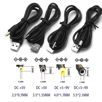 Порт USB на 2,5 3,5 4,0 5,5 мм Разъем 5 В постоянного тока для кабеля питания Черный