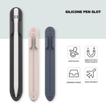 Портативный чехол с прорезью для ручки для iPad 10 Apple Pencil 1 2 Держатель Мягкая силиконовая ручка-конденсатор Магнитное крепление Защитная крышка