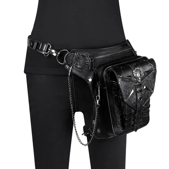 Поясная сумка, Новая Женская сумка-Мессенджер в стиле Стимпанк, сумка с цепочкой в виде Черепа, Уличная Мотоциклетная Поясная сумка для мужчин