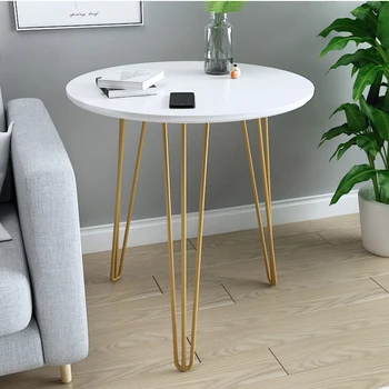 Прикроватный столик с панелями из массива дерева Gold Circle, современные журнальные столики, Домашняя Железная мебель для гостиной, Письменный стол с круглым углом, декор из шланга