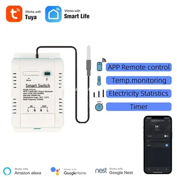 Приложение Tuya Smart Life Wifi Умный температурный переключатель 16A 3000 Вт Интеллектуальный контрольный термостат, совместимый с Alexa Google Home