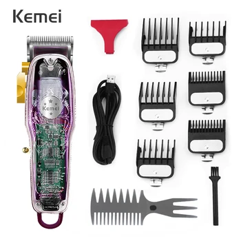 Профессиональная машинка для стрижки волос Kemei 2022, Перезаряжаемый Парикмахерский Триммер для Бороды Для мужчин, Беспроводная Электробритва для стрижки