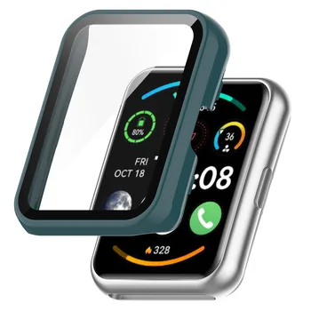 Прочный Корпус Часов Watch PC + Защитная крышка из Закаленной Пленки для Huawei Watch Fit/Fit New/OPPO Watch