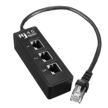 Разъем RJ45 от мужчины к 3 Разъемам RJ45 для женщин Сетевой Удлинитель Кабельный Разветвитель LAN Ethernet