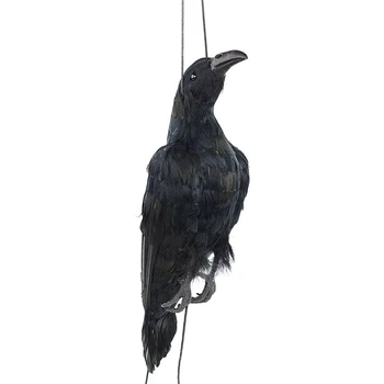 Реалистичная подвесная приманка для мертвой вороны в натуральную величину, очень большая черная ворона с перьями