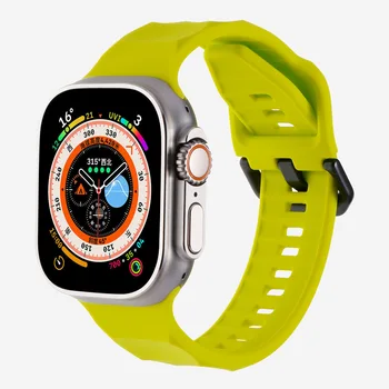 Ремешок для Apple Watch Ultra 49 мм 45 мм 44 мм 41 мм 40 мм 38 мм Силиконовый Спортивный Сменный ремешок Correa для Iwatch серии 8 7 6 5 4 Se