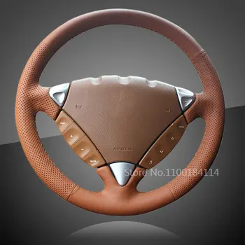 Ручная швейная супер мягкая кожаная крышка рулевого колеса автомобиля для Porsche Cayenne 2007 Автомобильные аксессуары для интерьера