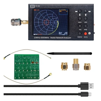 Ручной Векторный сетевой анализатор VNA SWR 6 ГГц, Рефлектометр GS-320 23-6200 МГц для типа Nanovna, сенсорный экран С демонстрационным набором RF