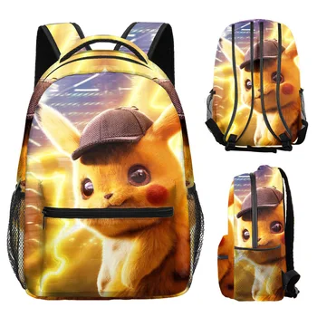 Рюкзак Из полиэстера Pokemon Pokémon Pokémon Pikachu, рюкзак с 3D цифровым принтом, школьная сумка для студентов, мультяшный рюкзак