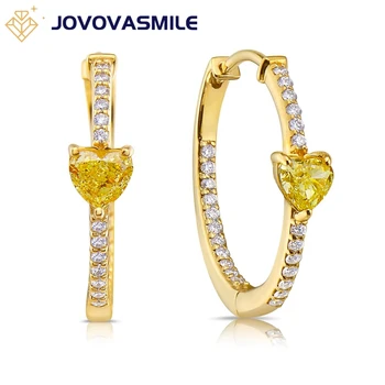 Серьги-гвоздики Jovovasmile Lab с Бриллиантами 0,6 Карата для женщин из Золота 18 Карат Огранки Сердце D Цвет VVS1 Прозрачность