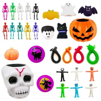Сжимающие игрушки на Хэллоуин, игрушки, Комфортная игрушка, Сжимающая кукла, Милая, 30 шт., Уникальная эластичная игрушка, сенсорные игрушки, декор для Хэллоуина для детей