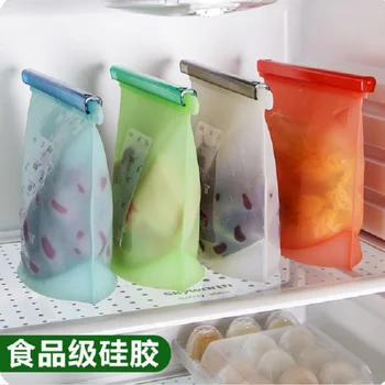 Силиконовая сумка для хранения свежих продуктов, Многоразовая Термостойкая Силиконовая уплотнительная сумка, Сумка для хранения продуктов в холодильнике с морозильной камерой