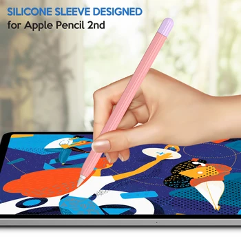 Симпатичный красочный двухцветный чехол для Apple Pencil 1, чехол-сумка с нескользящей защитой, мягкий силиконовый чехол для ручки iPad Pro