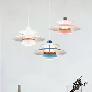 Скандинавские алюминиевые светодиодные подвесные светильники для столовой, Датский Дизайнерский подвесной светильник, Кухонный остров, Домашний декор, Ресторанная люстра