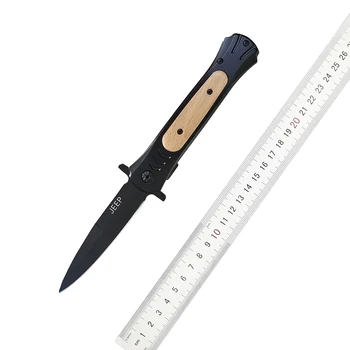 Складной карманный нож с деревянной ручкой EDC, инструмент для коллекции выживания, подарок, подходит для охоты, кемпинга, выживания на открытом воздухе, повседневного ношения