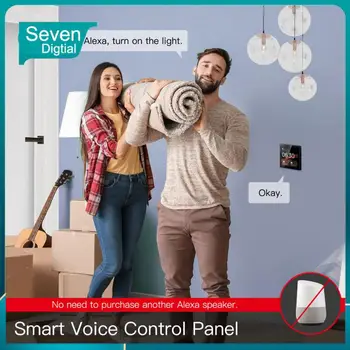 Совместимость с панелью управления Amazon Alexa С приложением Smart Life Многофункциональный Переключатель сенсорного экрана 4 Дюйма Smart Home Tuya