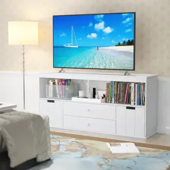 Современная тумба-подставка для телевизора с диагональю до 50 дюймов, Большой Комод для хранения Игрушек, Медиа-консоль, Книжные Полки для дома