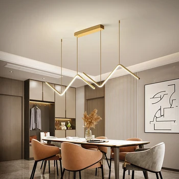 Современные светодиодные потолочные люстры черного/золотого цвета для обеденного стола, кухни, гостиной, домашнего дизайна, подвесного декора, освещения