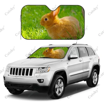 солнцезащитный козырек для автомобиля с изображением кролика, аксессуары для интерьера, Складной солнцезащитный крем с защитой от ультрафиолета, подарочный солнцезащитный козырек с рисунком кролика