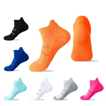 Спортивные Носки до щиколотки для мужчин, компрессионные, демпфирующие, яркие, в полоску, для бега на велосипеде, для баскетбола, для путешествий, профессиональные