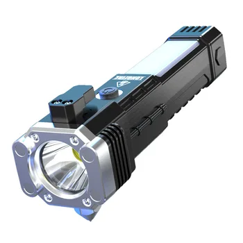Тактический светодиодный фонарик с USB-аккумулятором, Многофункциональный автомобильный молоток Безопасности, Оконный выключатель, Фонарь для самообороны