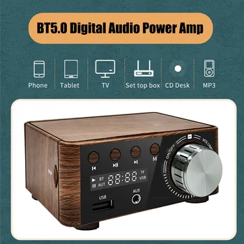 Усилитель звука 50Wx2 С Цифровым дисплеем CS8673E Hi-Fi Мини-Усилитель Мощности Bluetooth 5,0 Аудио Усилитель AUX TF Для Домашнего Кинотеатра
