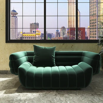 Уютный тканевый диван для гостиной Nordic Modern Italiano Home Lounge Из массива дерева, Ленивый Подлокотник Дивана, Европейское украшение для гостиной