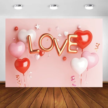 Фон для влюбленных Yeele Фотосъемка пар, воздушный шар в форме сердца, Церемония бракосочетания, Розовый фон, детская фотосессия, фотофон для фотостудии