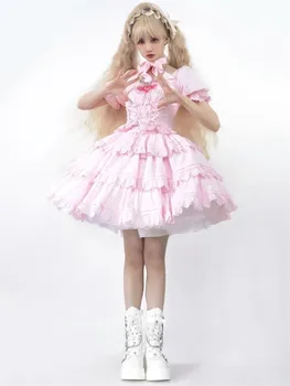 Хлопковые милые девушки, милая Лолита, многоцветное женское платье Принцессы Каваи, Косплей Лолиты, Викторианское чаепитие, Большие размеры 2XL