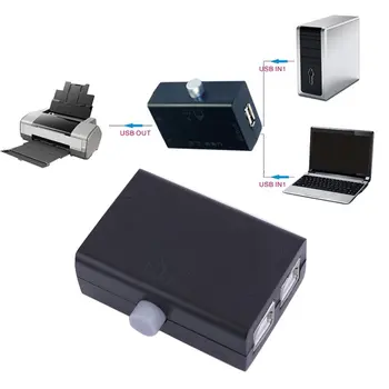 Черный ABS, Универсальный мини-USB, Распределительная коробка, Концентратор, 2 Порта, ПК, Компьютер, Сканер, принтер, Руководство Отличная акция