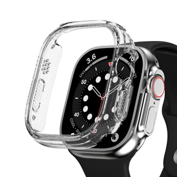 Чехол для Apple Watch series 8 7 49 мм 45 мм/41 мм 44 мм/40 мм 44 45 мм с круговой прозрачной рамкой iwatch Ultra 4 3 5 se 6 7 49 мм