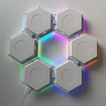 Шестиугольник СВЕТОДИОДНЫЙ DIY Светильник Для Украшения стен Light APP Controlled Honeycomb Lights Квантовые Лампы для Рождественского Украшения