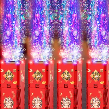 Электрическая Воздуходувка для мыльных пузырей с 12 Отверстиями, машина для фейерверков, Портативная машина для мыльных пузырей Со светом и звуком, Подарок На День Рождения, Популярные игрушки 2023