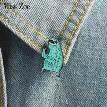 Эмалевая булавка с изображением ленивца, значок животного, брошь, Мятно-зеленая булавка с отворотом для джинсовой рубашки, сумка, Забавный ювелирный подарок для друзей